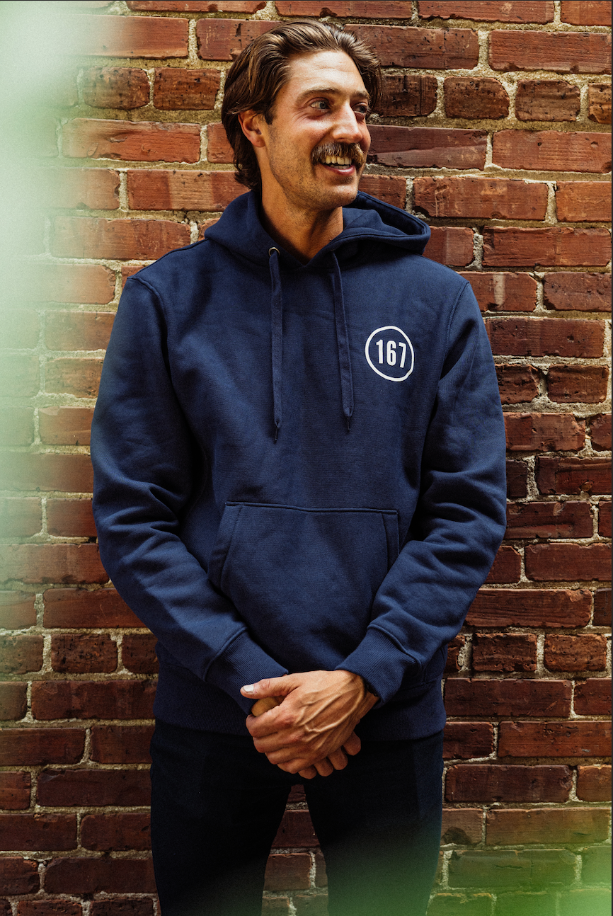 167 FISH MARKET HOODED SWEATSHIRT - NAVY BLUE