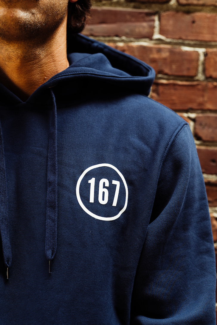 167 FISH MARKET HOODED SWEATSHIRT - NAVY BLUE