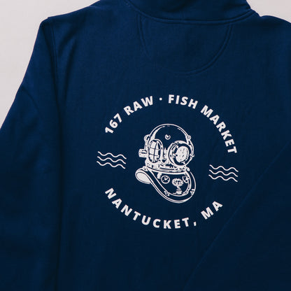 167 FISH MARKET HOODED SWEATSHIRT - NAVY BLUE