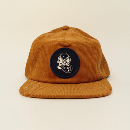 CORDUROY FLAT BRIM HAT - BROWN